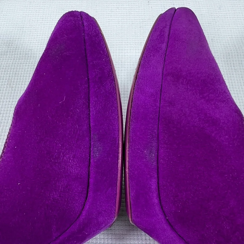 Yves Saint Laurent Rive Gauche Purple Suede Platform Pumps EU 37.5